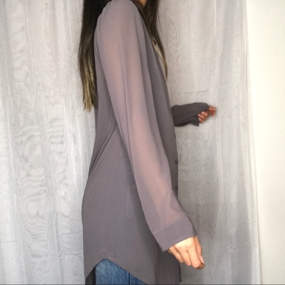 SOLD Frenchi sheer button up blouse - Picture 4 of 9